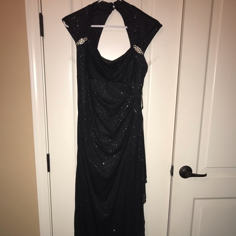 R&M Richards Black Sparkly Gown size 6